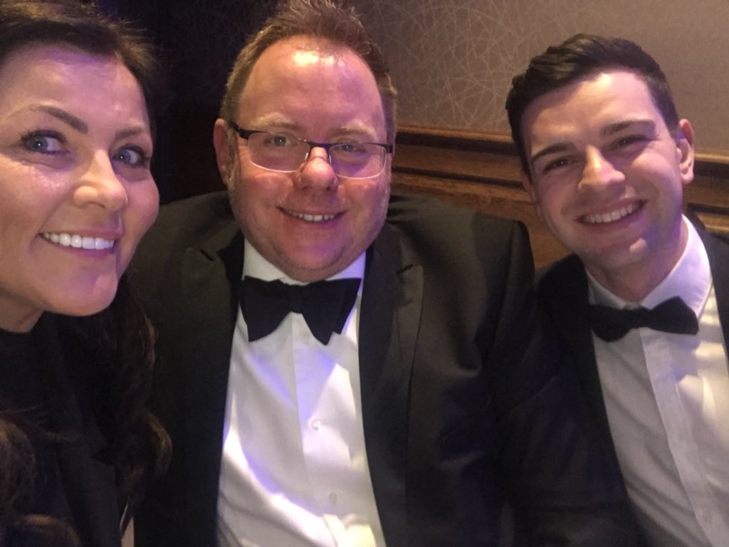 harry_moseley's tweet photo. Lovely to see @PRBloke so soon after #harrysball who like me is on @ColmoreTang table tonight @nfbuilders #nfbawards2018 https://t.co/IYxSOhEpdo