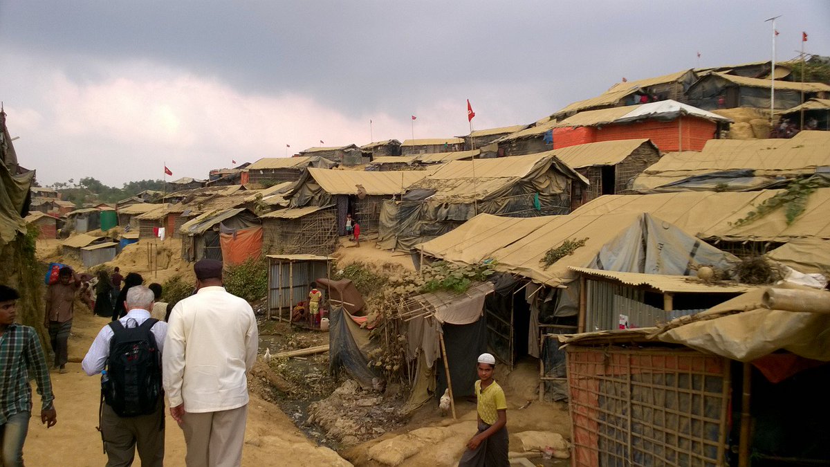 Imam Magid and I walking through sprawling refugee camp, among those sheltering hundreds of thousands in Bangladesh. Horrifying stories of brutality; heroic stories of survival; inspiring stories of hope.