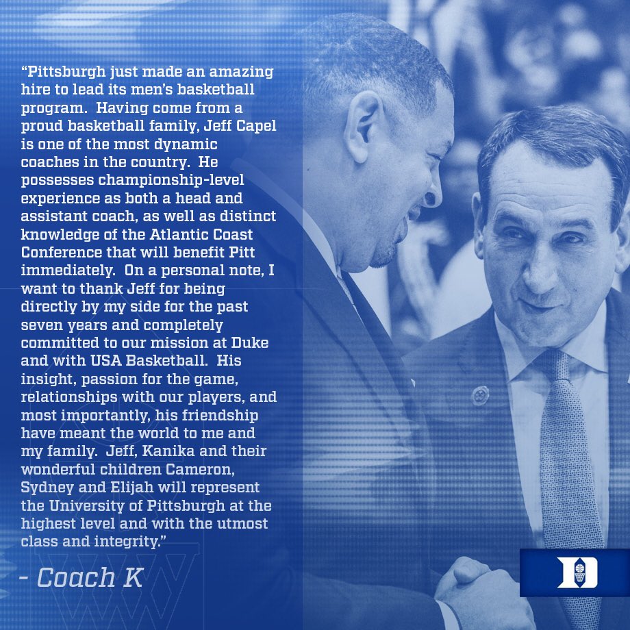 DukeMBB's tweet image. Thank you @jeffcapel! 

#TheBrotherhood 😈🔵