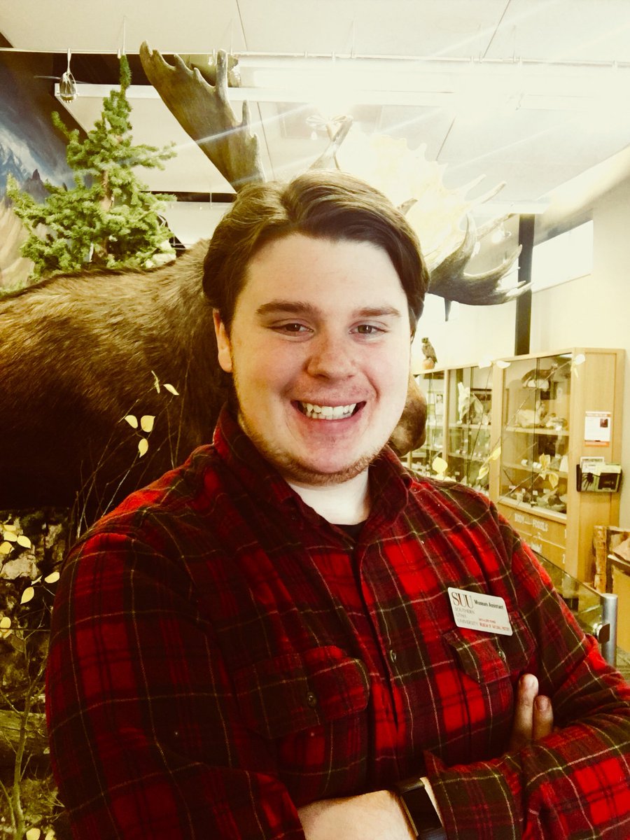 FrehnerMuseum's tweet photo. Hello, my name is Sean Militscher. I am a senior theatre major, and I work here as a Museum Assistant. I love working here and meeting new people, so stop by and come visit me or my co-workers. We’d love to meet you.
#FrehnerMuseum https://t.co/pVRSMabxWR