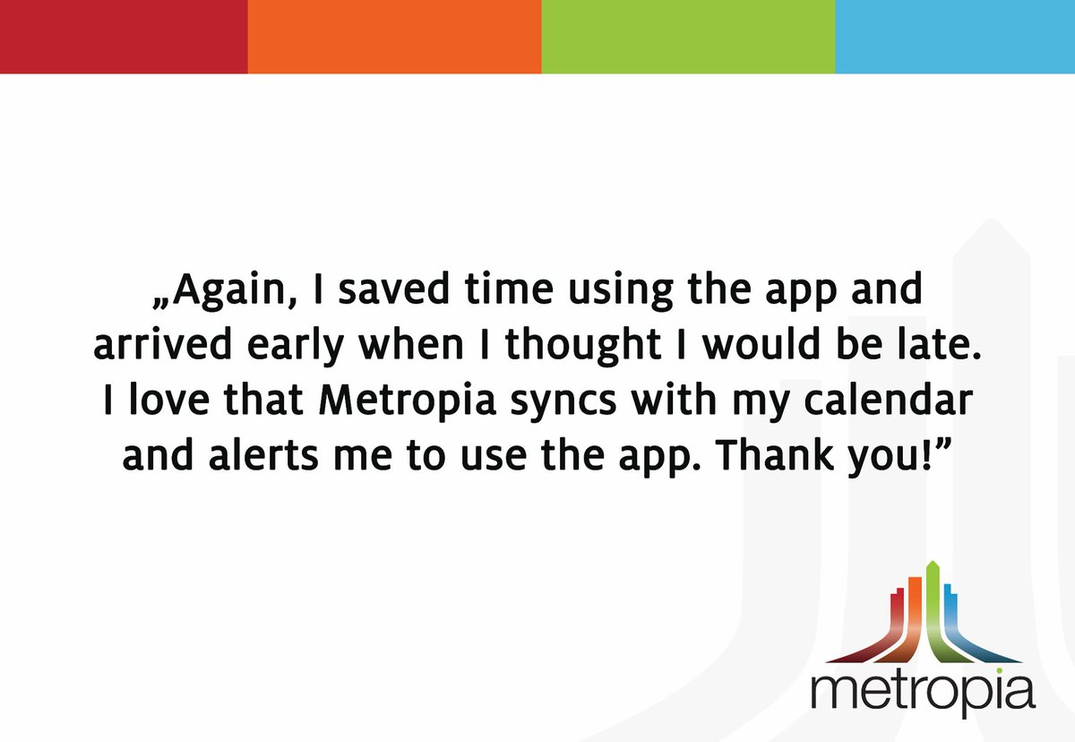 We’re always happy to hear good news from our Metropians! Experience our app for yourself. Download Metropia on the App Store or Google Play. #betterELP  hyperurl.co/m2tzce