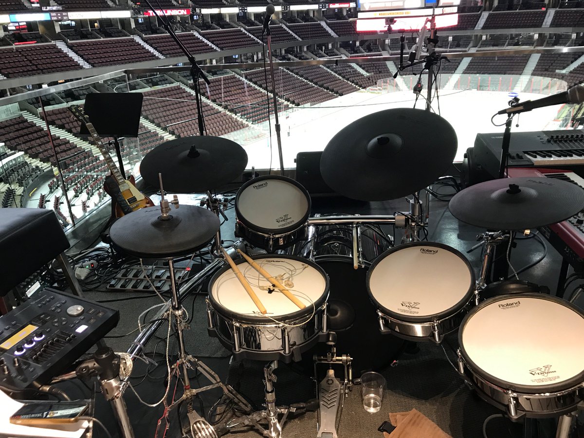 ROLANDCANADA's tweet photo. Get the TD-50 V-Drums set up for the @ottawasenators house band! #Sens https://t.co/wWWbbCKgei