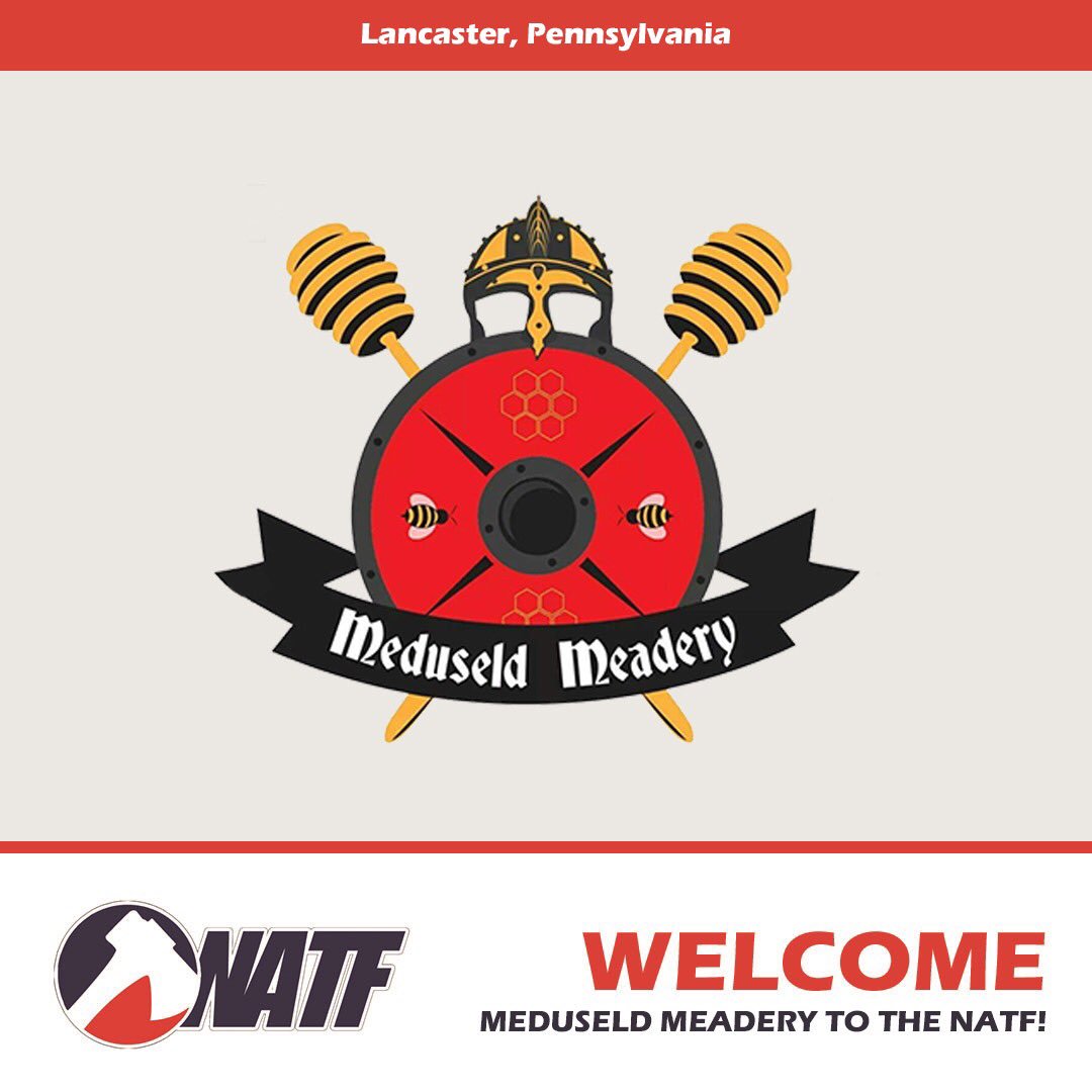 A sweet welcome to Meduseld Meadery as the NATF's newest member organization!  Located in the heart of Lancaster, PA, <a href="/MeduseldMeadery/">Meduseld Meadery</a> brews mead on-site in conjunction with soon running #NATF sanctioned axe throwing leagues.  

#AxeThrowing #drinkmeadethrowaxes