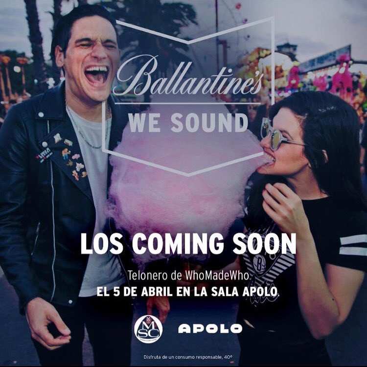 Listos para un notición? 🤓🎉 Somos el acto apertura de <a href="/whomadewho/">WhoMadeWho</a> en la @sala_apolo! Estamos de fiesssssta ⚡️Guest by <a href="/ballantines_es/">Ballantine's España</a> #ballantineswesound