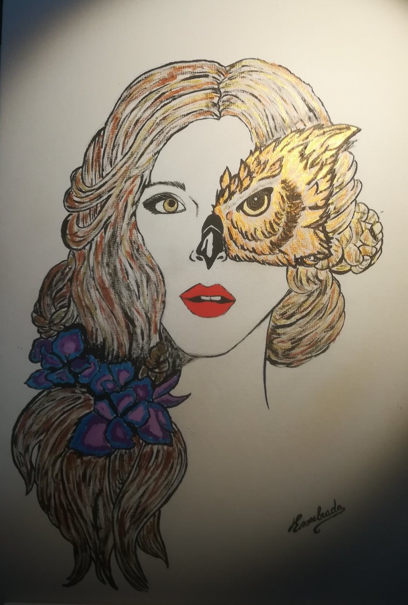 Ele24303221's tweet photo. #lienzo #mujer #buho #pintadoamano #canvas #woman #owl #handamde #muller #moucho #enxebrada https://t.co/Lw7NlFRD7P