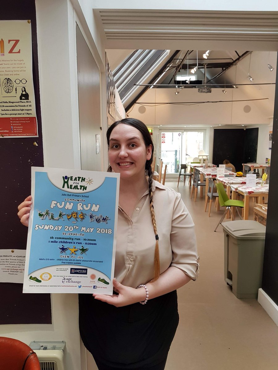 Heathforhealth's tweet photo. Thank you to @Age_Exchange in Blackheath Village. They have one of our @Hamptons_Black posters up!  

#heathforhealth #funrun #community #runners #charity https://t.co/NYZh0K1IQR