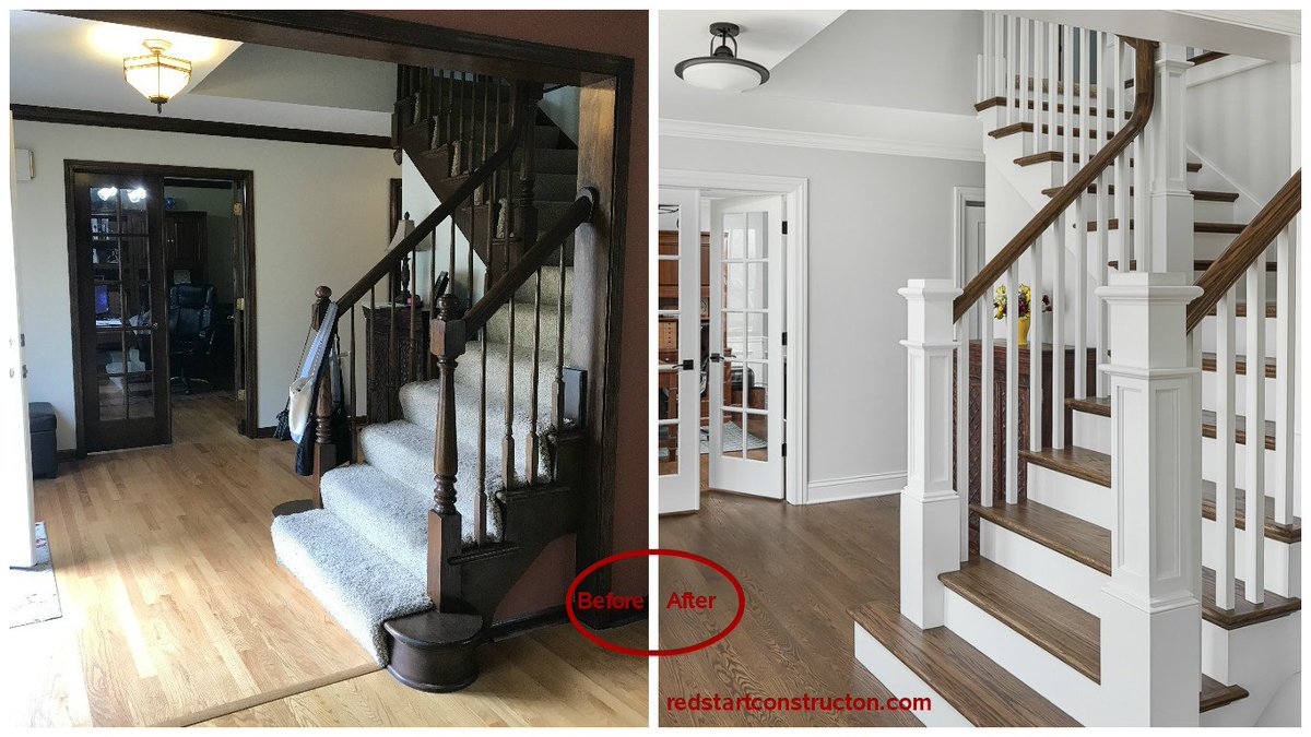 RedStart_Const's tweet photo. .Another beautiful #transformationtuesday with this recent #redstartremodel. 😊  What have you been looking to transform in your home? #designbuildlive #staircases #napervillebuilder https://t.co/q3KH55JyTc