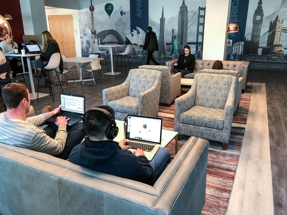 InformaTTGT's tweet photo. .@TechTarget unveiled a new kitchen and cafe at its Newton, MA #headquarters this week - providing a great open space to innovate and collaborate. #techoffice #bostonoffice https://t.co/9boULwssLP