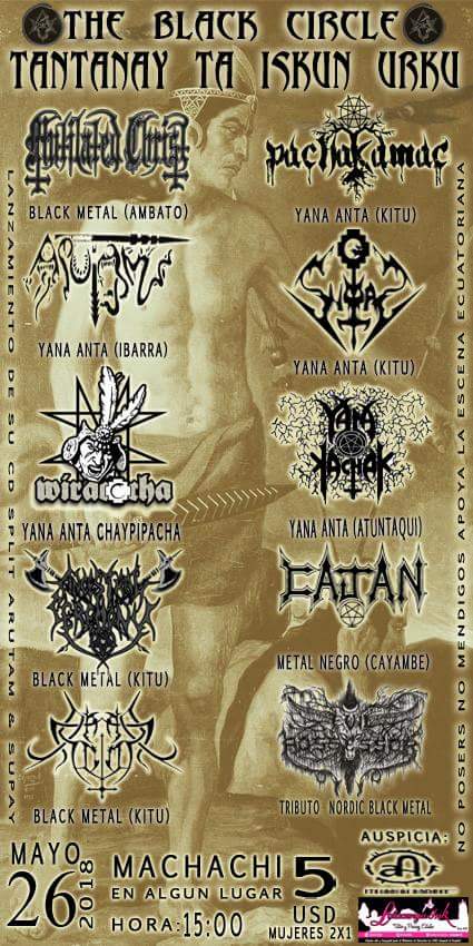 #Pachakamackitu. Este 26 de mayo estaremos en las tierra de los chagras, #Machachi nos recibe en el Tantanay Ta Iskun Urku. #somosrunas #metalandino #yanaanta #metal #cosmovisionandina #culturamilenaria #metalnegro #Ecuador #Concierto