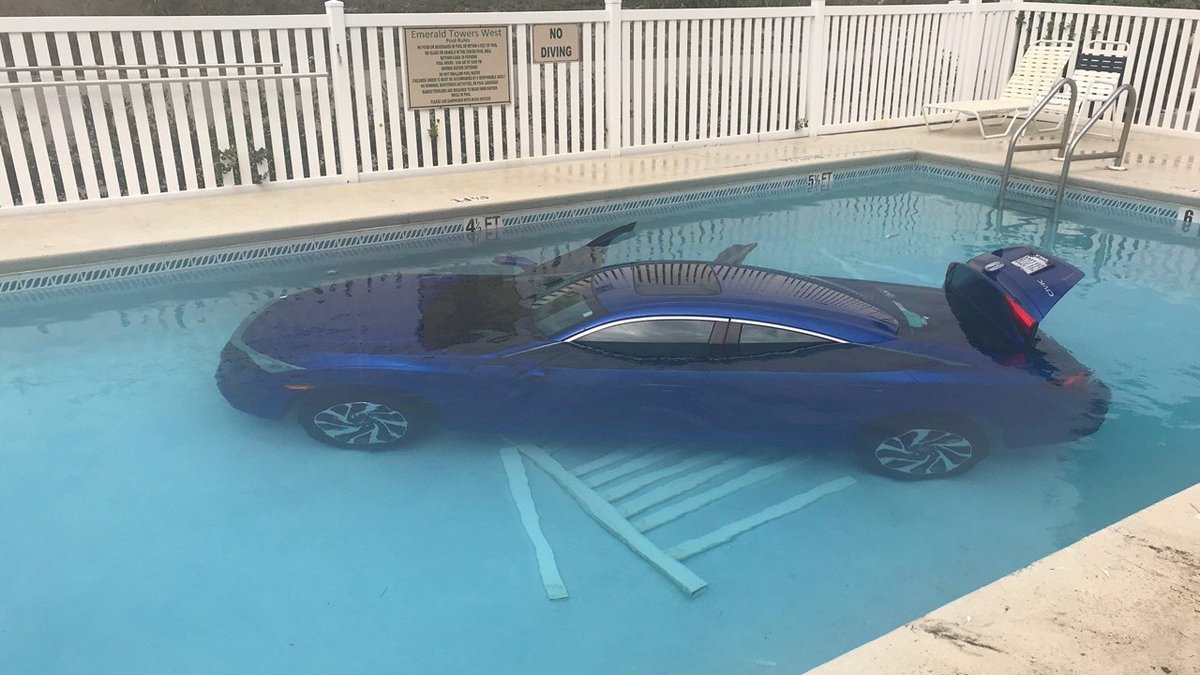Florida man and daughter end up in the deep end of pool after wife fails to put car in park. bit.ly/2upQr5X?utm_so… https://t.co/oXj5eFTmdR