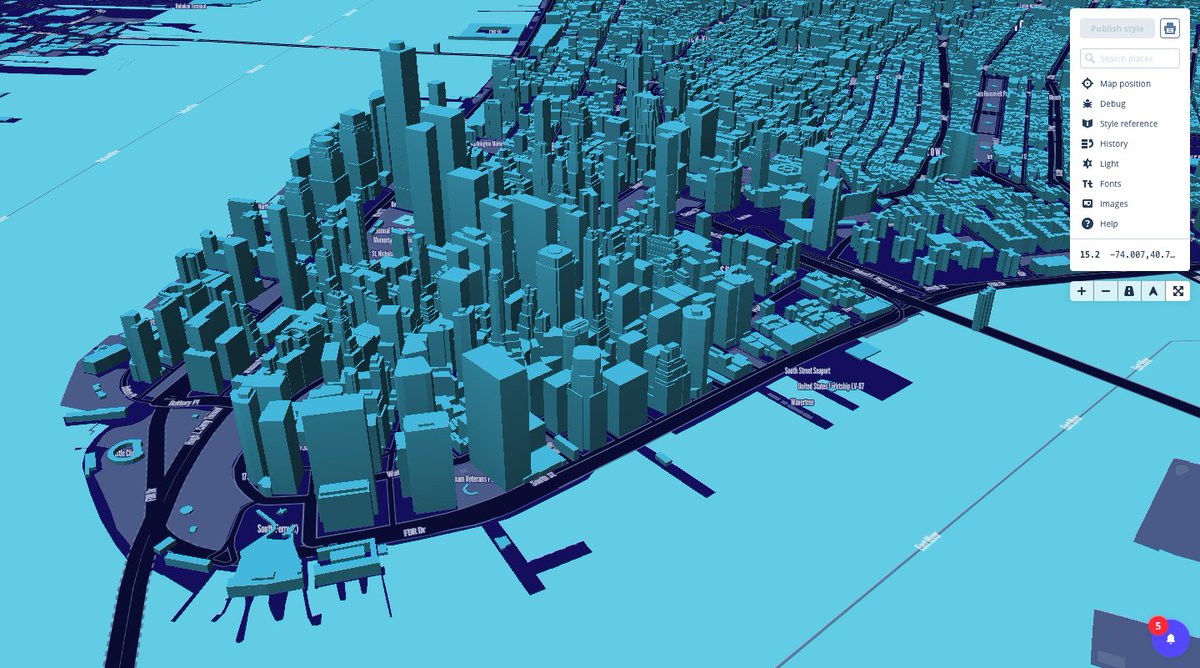 I used the insane extrude tool from <a href="/Mapbox/">Mapbox</a> to show NYC in all its glory. #mapmadness18 #Villanova