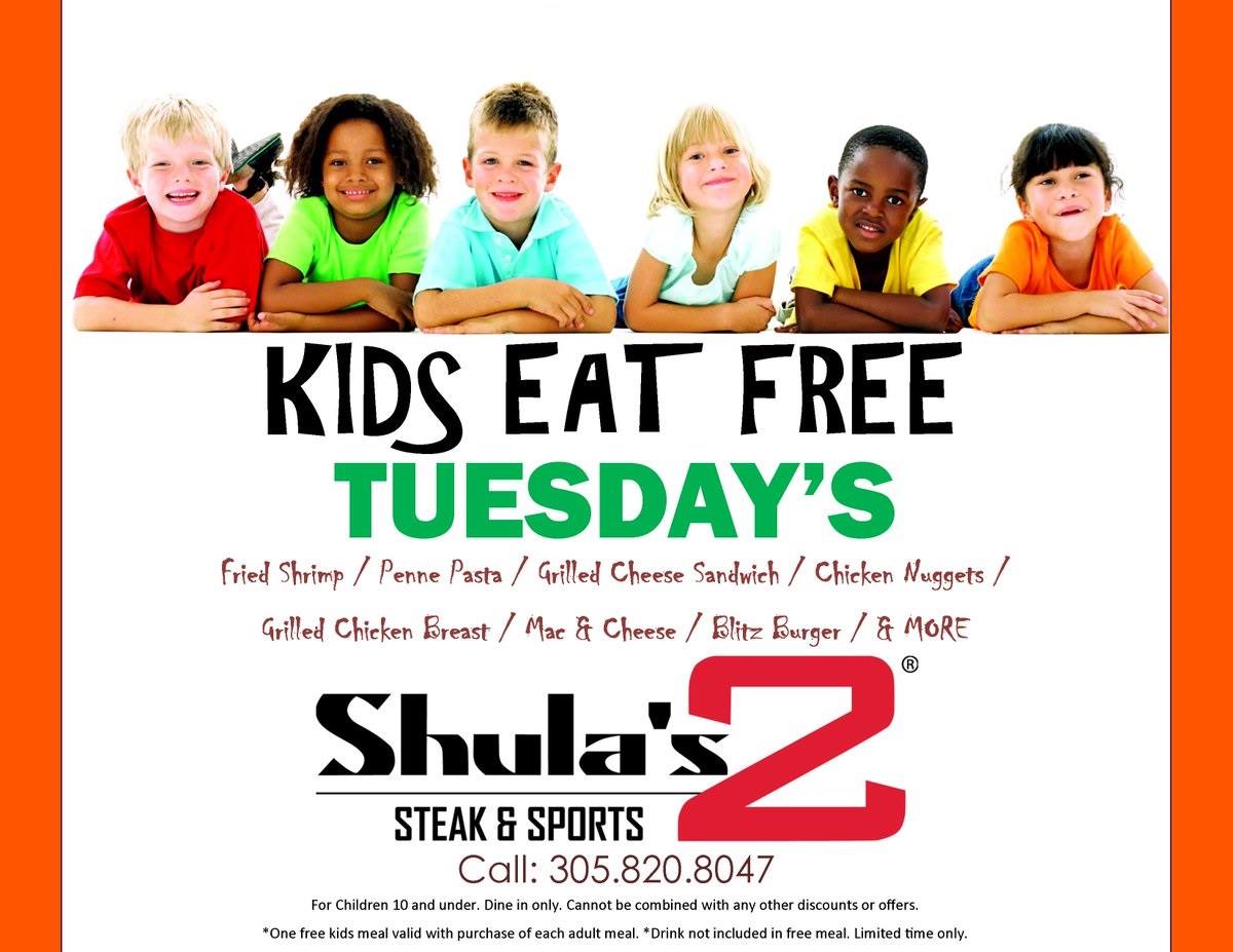 shulashotel's tweet photo. #Parents no need to cook #dinner tonight ! @Shulas2 is having #KidsEatFreeTuesday πΆπ€πππ
#MiamiLakes
#TeamShulas
#Miami
#Food
#Florida
#DinnerTime
#FriedShrimp
#PennePasta
#GrilledCheeseSandwich
#ChickenNuggets
#GrilledChickenBreast
#MacandCheese
#Burger https://t.co/V5iBaheXjk