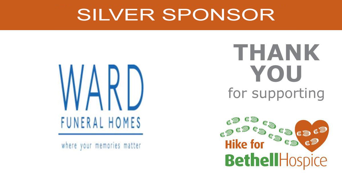 Thank you to <a href="/WardFuneralHome/">Ward Funeral Home</a>  for their Silver Sponsorship supporting #HikeforBethellHospice