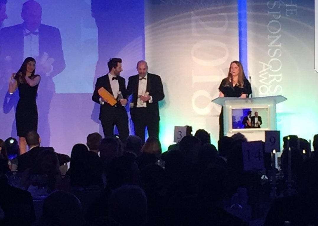 WavemakerUK's tweet photo. And finally the Barrie Gill Award recognising young execs in agencies, goes to...... our very own Duncan Harris!! Congratulations!! #wmcontent #futuremaker #UKSA2018 @SponsNews https://t.co/MXJJPfBBp5