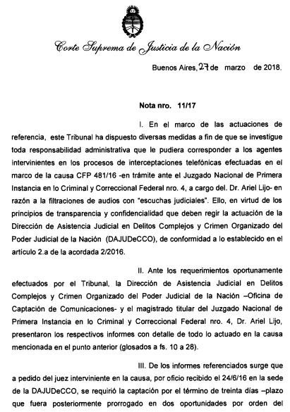 CyNsiempre's tweet photo. ↘ #URGENTE ↙
La Corte Suprema intimó a Gustavo Arribas a informar sobre la responsabilidad que recae sobre sus agentes por la filtración de escuchas que terminó en manos del empresario de medios Luis @majulluis  https://t.co/RsdWctoWTQ
#ZanniniEnM1 
#BrotesVerdes