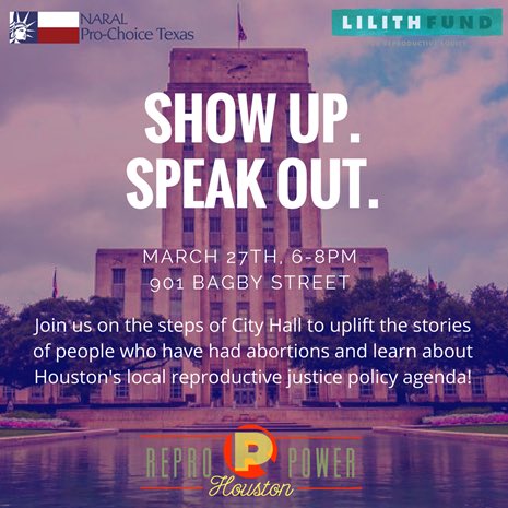 nirhealth's tweet photo. Excited for our friends @naraltx and @lilithfund to kick off #ReproPowerTX in Houston tonight! https://t.co/wQQ4mJR6F8