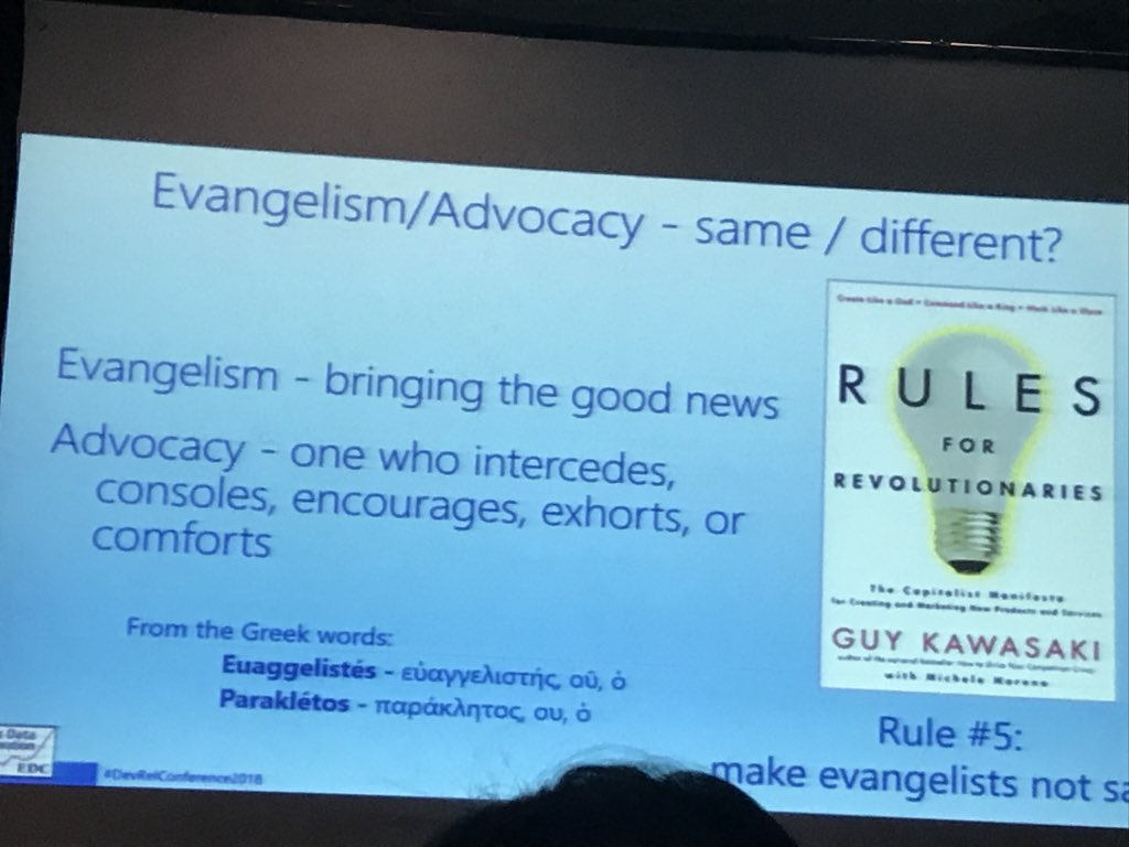 Jenny_Lundbergs's tweet photo. Guy Kawasaki giving the unplugged view of being an evangelist #DevRelconference2018. https://t.co/l3BjKJmlZ1