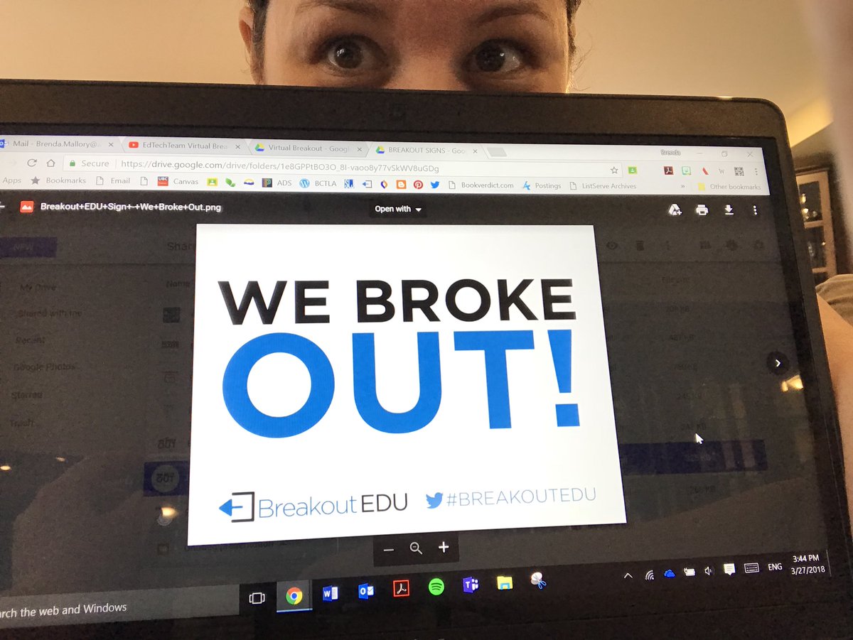 MrsMBookGeek's tweet photo. @edtechteam #breakoutEDU #BreakoutCanada #virtualbreakout https://t.co/5vBxSl3eKn