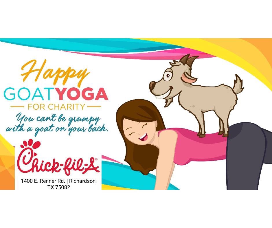 cfacityline's tweet image. The GOATS and COW can’t wait! 🐄🐐
Come on out May 5th for a fun event at CityLine Chick-fil-A. 
Charity tickets available on our Facebook page @cfacityline or HappyGoatYoga.eventbrite.com