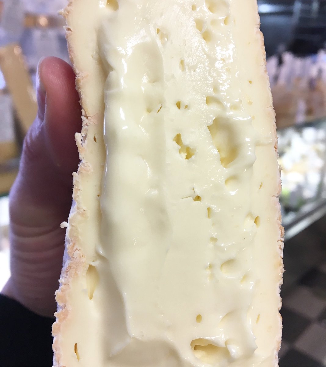 A newly opened goop-tastic wheel of Oma from the Von Trapp Farm in beautiful Vermont! #cheese #vermontcheese #formaggio