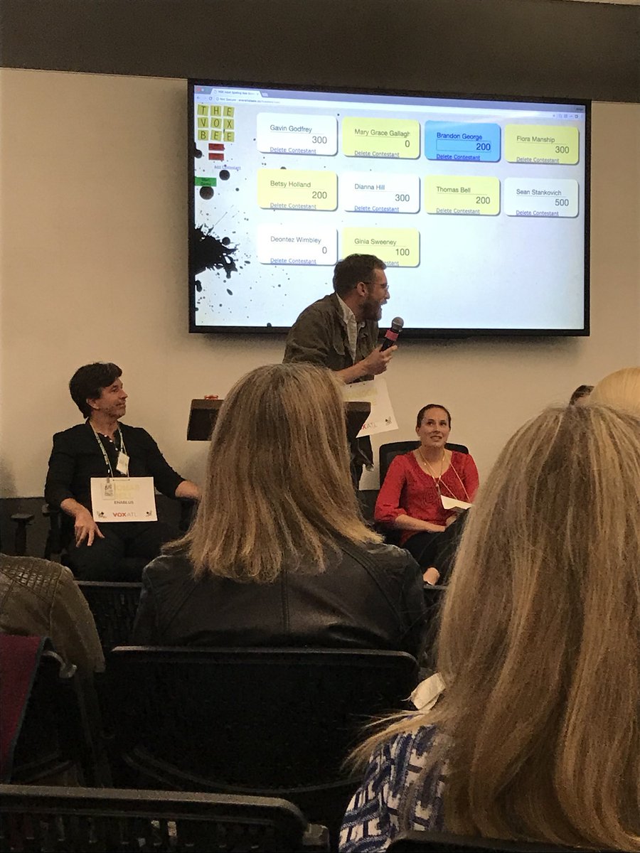 stinaz27's tweet photo. Board member Brandon’s face when he got the @VOXROXATL word of jeet, aka a contraction for “Did you eat?” #voxbee https://t.co/Ic8bwXbHqh
