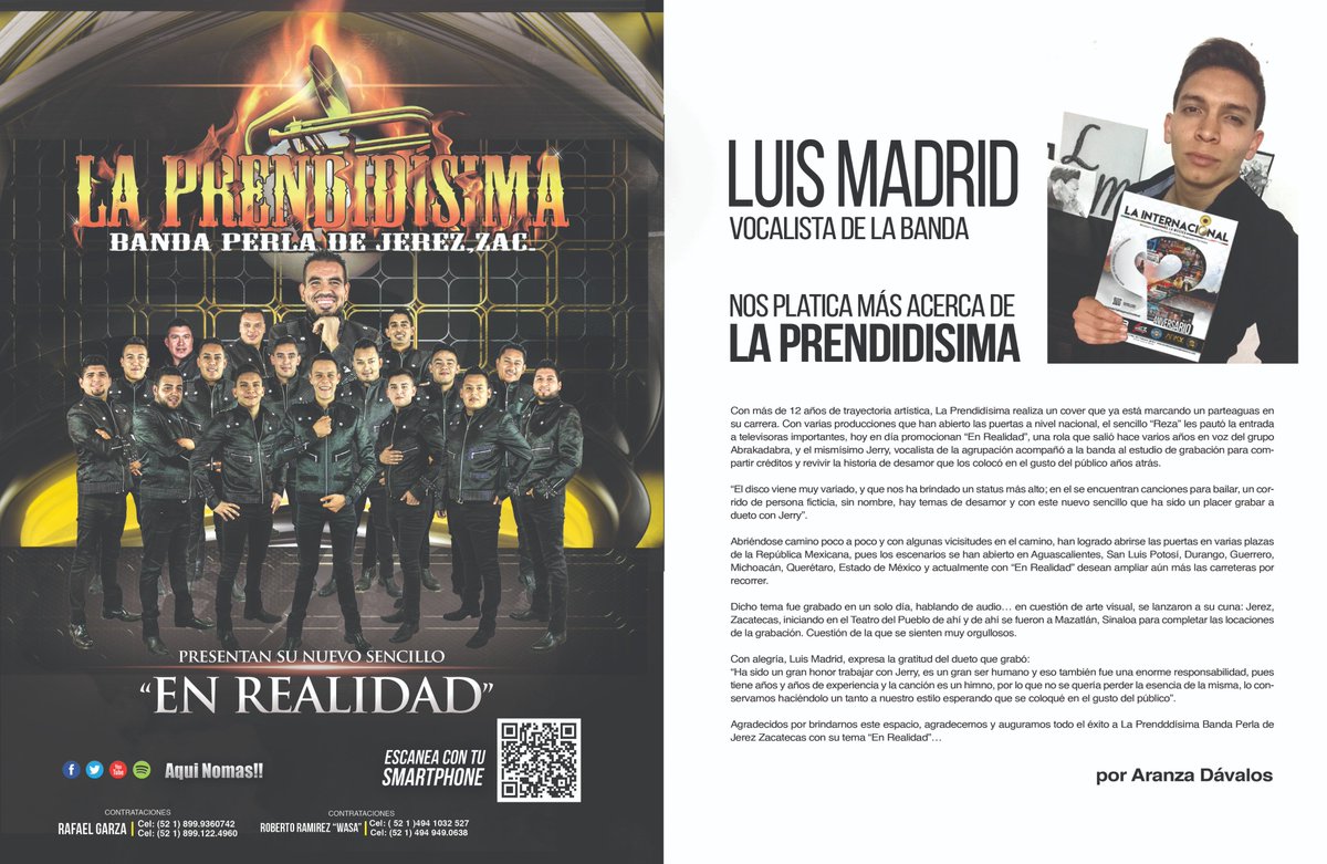 LainternacionR's tweet photo. @laprendidisima  Presenta Su Nuevo Sencillo ''EN REALIDAD''
                                  Y 
Luis Madrid Vocalista nos habla un poco de la Agrupación 
#sololosmejores #enlamejor 
https://t.co/dvNAAGXNab https://t.co/5SfCdD9kJn
