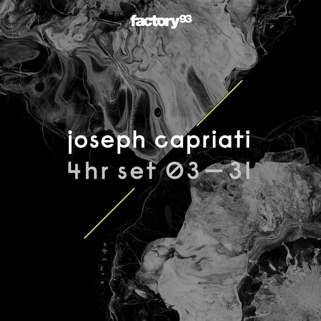 Factory93Mx's tweet photo. Este fin de semana @josephcapriati nos hará vibrar con un set de 4 horas. ¿Están listos para bailar? 
Boletos → https://t.co/bbaP9j4aJ5 https://t.co/TJfycEGlm1