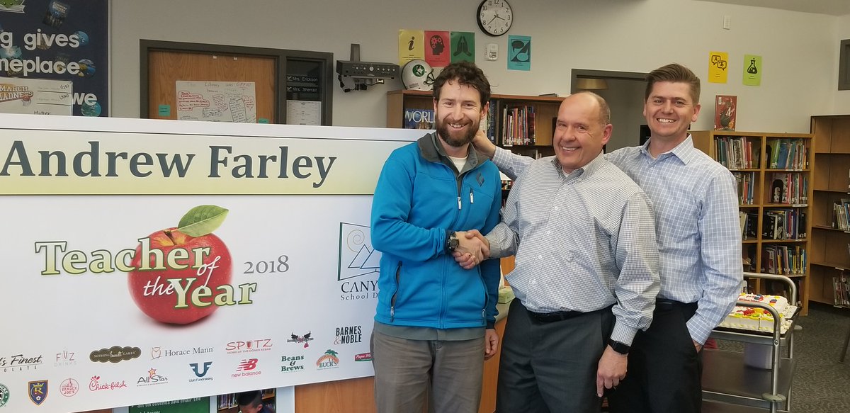EME Congratulates our Teacher of the Year, Andrew Farley.  Thank you for being such a great support to students, parents, and the Faculty!