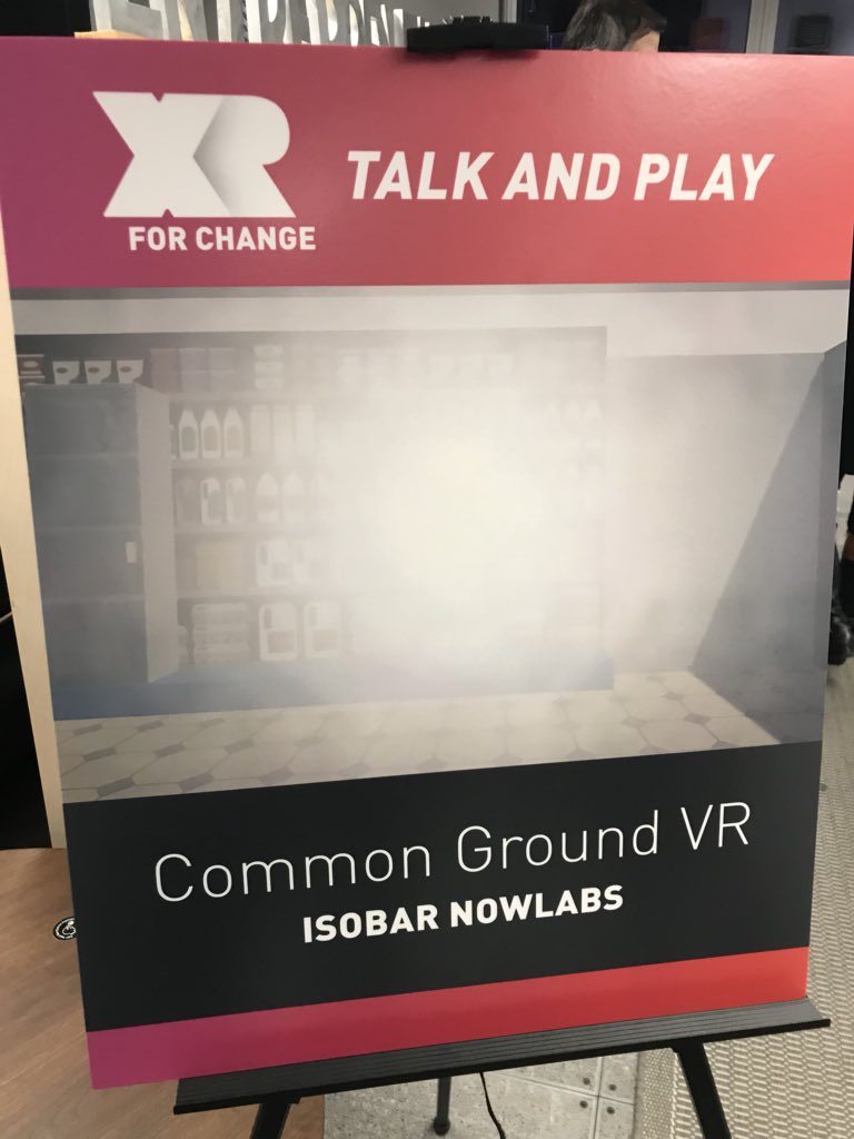 seanmarnold's tweet image. @urbanfoxe virtually experiencing shopping with physical impairments in @Isobar Common Ground #VR @g4c #XR4C