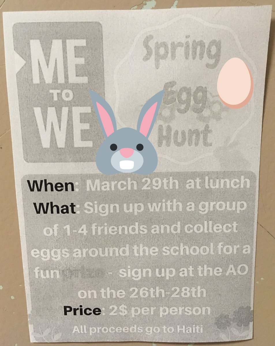 MisterHallas's tweet photo. @ONEKCI Spring Egg Hunt this week! @KCIMeToWe doing awesome stuff in our building @wrdsb https://t.co/b4Ic0IN5U0