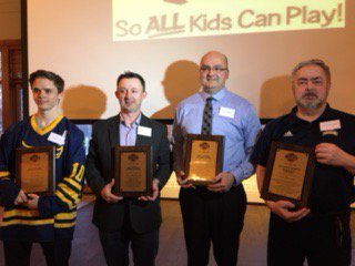 Congrats to <a href="/SEDMHA/">SEDMHA Tournament</a>  Ross Drake Award winners. Ryan Read (Player), Dan MacDonald (Coach) Scott Gouthro (Fan) Pat Kammermans (Tournament Marshall).  Tournament begins Thur.  Video to come.  <a href="/SackvilleHockey/">SMHA Flyers Hockey</a> <a href="/dwmhamarketing/">Dartmouth Whalers MHA</a> #SportsandMoore