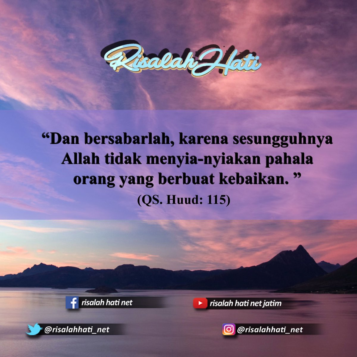 risalahhati_net's tweet photo. Assalamu'alaikum sahabat Risalah. Yuk saling berlomba-lomba untuk berbuat kebaikan :)
#rabuceria #risalahhati #nettv #netjatim #quotesislami #islamic #dinulislam #muslim https://t.co/dY8b5PTBFe