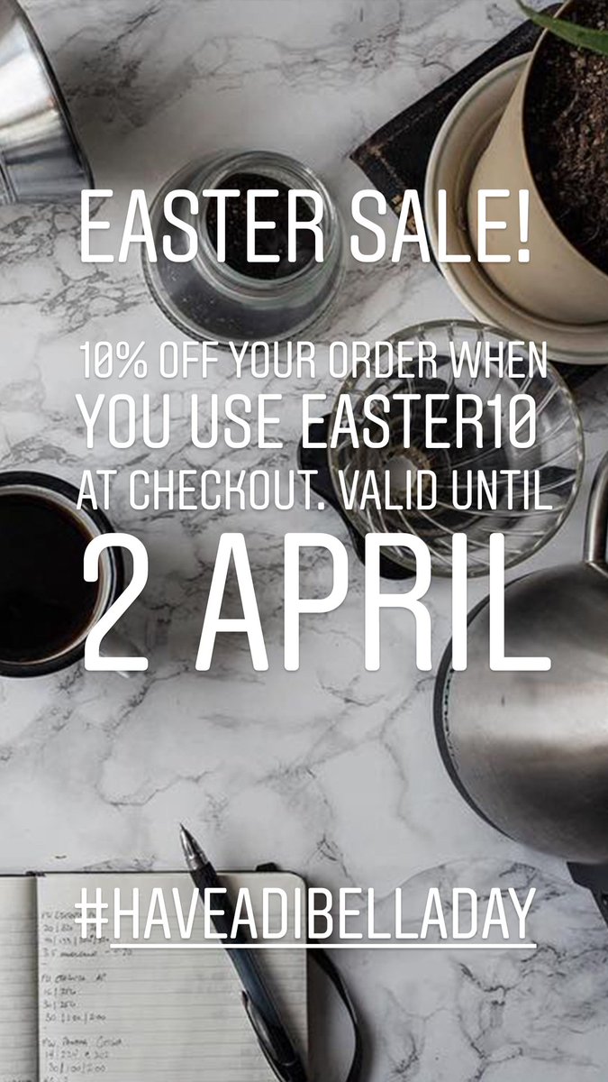 <a href="/DiBellaCoffees/">Di Bella Coffee</a> is having an Easter 10% Storewide Sale! Use EASTER10 at checkout before 2 April to enjoy the savings 👉 dibellacoffee.com/shop #coffee #coffeeholic #coffeetime