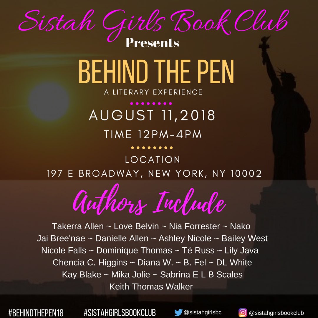 LoveBelvin's tweet image. 🗣 Get ready NYC tristate! 🗽

Sistah Girls Book Club is bringing #BehindThePen back to the capital of the world!

Register and tell a friend 👉🏽 bit.ly/BehindthePen18

✍🏽️ #PenningWithoutParameters ✍🏽️
💜 #ImGonnaMakeYouLoveMe 💜

LoveBelvin.com