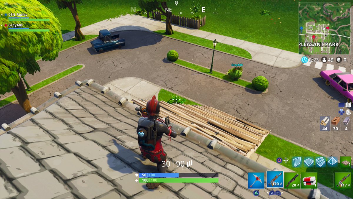 RipleyGames's tweet photo. Forgot to post this last night. @IAmGreyA88's new meta? Hahaha. #BushChallenge #Fortnite #PS4share https://t.co/NKl0u2XSxt