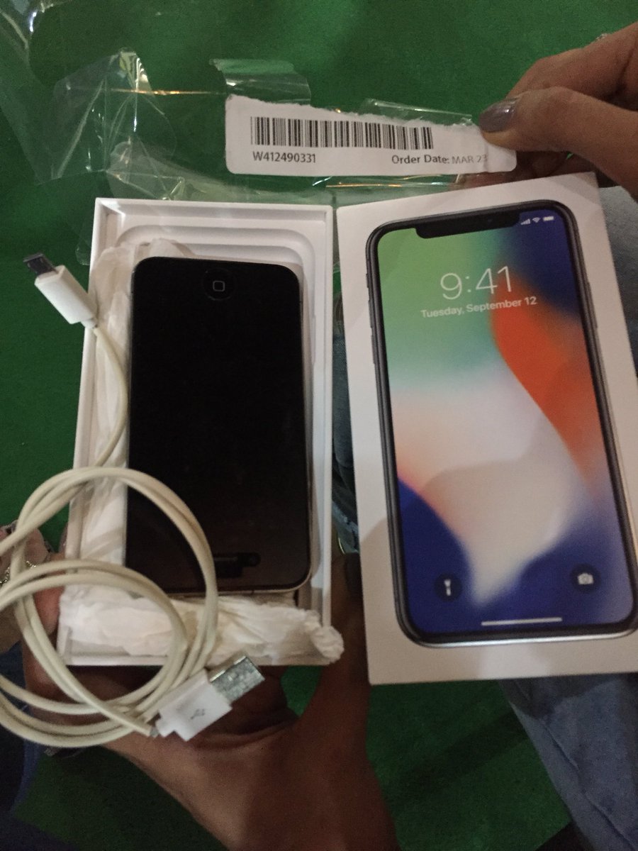 After receiving #apple4 and a #samsungcharger in an #appleX brand new sealed box <a href="/tim_cook/">Tim Cook</a>