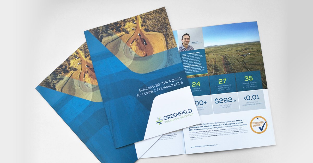 dashperth's tweet image. With stunning visuals, #infographics and a simple yet captivating layout, we're proud of the company #brochure we designed for client Greenfield Technical Services. Partner with us to produce your own company's brochure or other printed collateral. #graphicdesign