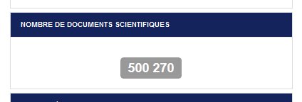 hal_fr's tweet photo. Ca y est ! HAL a dépassé les 500 000 documents avec fichier. Articles, communications et thèses dans le top 3 des types de publications https://t.co/12GBKieGUt