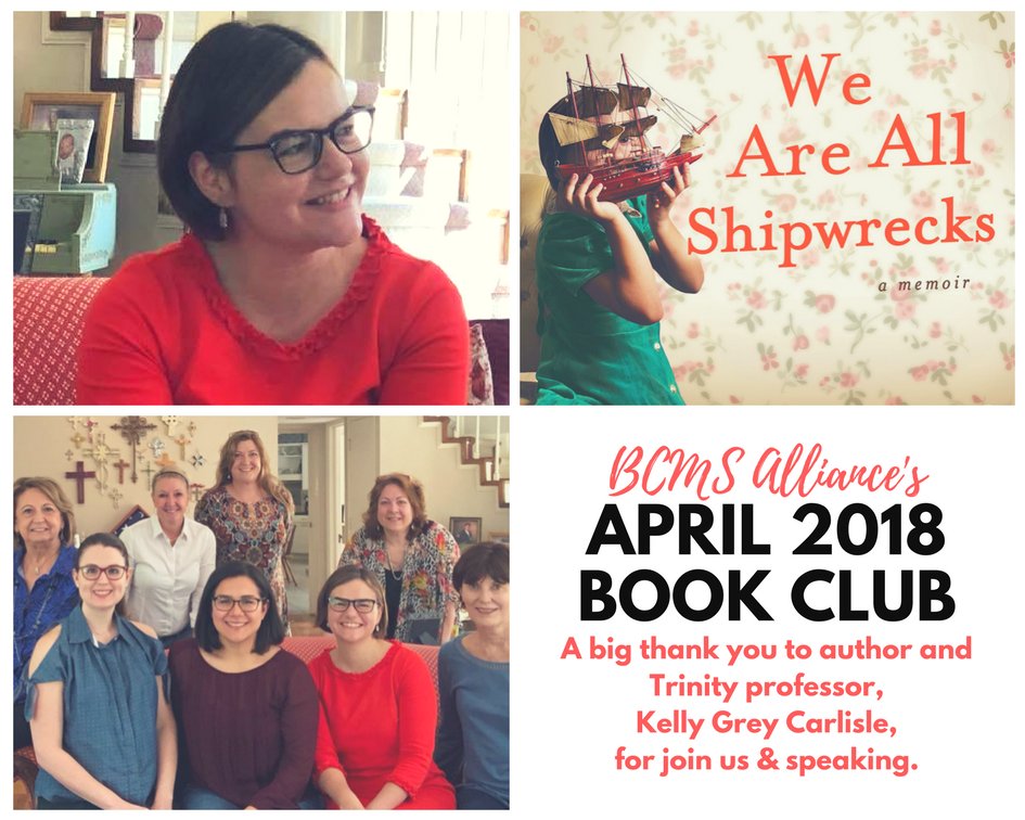 BCMSAlliance's tweet photo. A big thank you to author and @Trinity_U professor @ProfKGC who joined the Alliance for our April #BookClub . It was wonderful to hear her insights on her #memoir “We Are All Shipwrecks” and the process of memoir #writing . #SanAntonio #mustread https://t.co/4T20zndadp