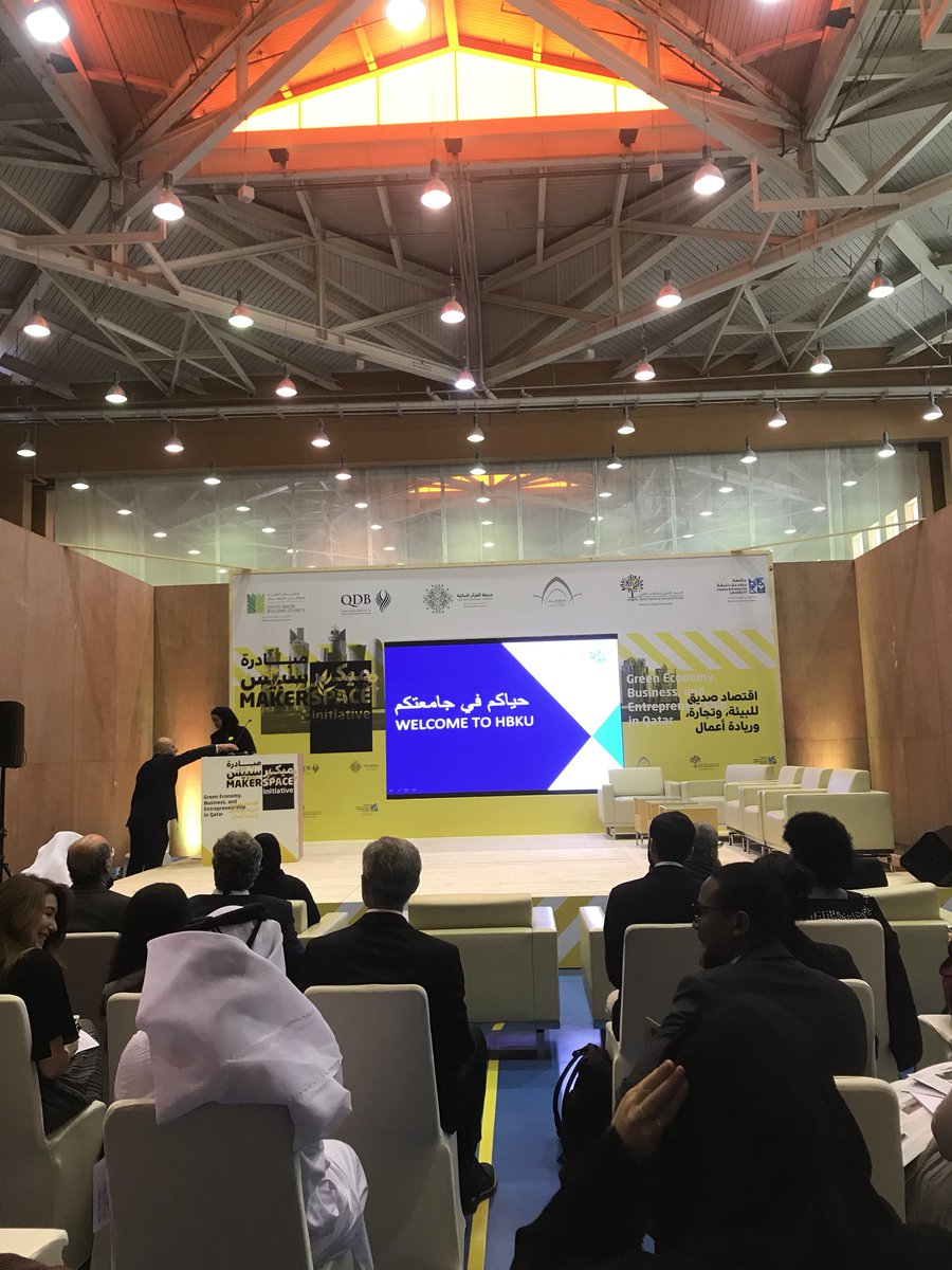 hafizesahin's tweet photo. Happing now: Opening ceremony @makerspaceqa #makerspaceqa @HBKU Come check #foodwaste research at the @SafeqProject corner https://t.co/vQ8oKGCM07