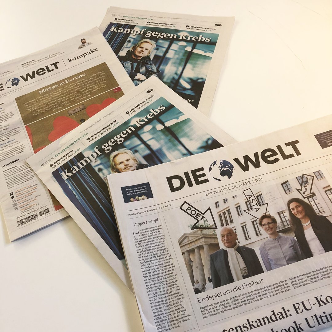 Heute in der Welt unserer „Kampf gegen Krebs“. Frank Zander sagt: „Geht zum Arzt, macht die Vorsorgeuntersuchung! Seid nicht so feige.“ Er spricht im Interview über seine Diagnose Prostatakrebs. #Krebs #KampfgegenKrebs #Krebserkrankungen #Erkrankungen #Früherkennung #Gesundheit