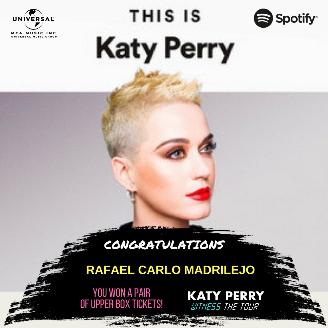 UMG_PH's tweet photo. Again, congratulations to all our Spotify and Apple Music Winners! #KatyPerryWitnessPH #WitnessTheTourMNL @mca_music @ovationprod https://t.co/ofRUURLtfn