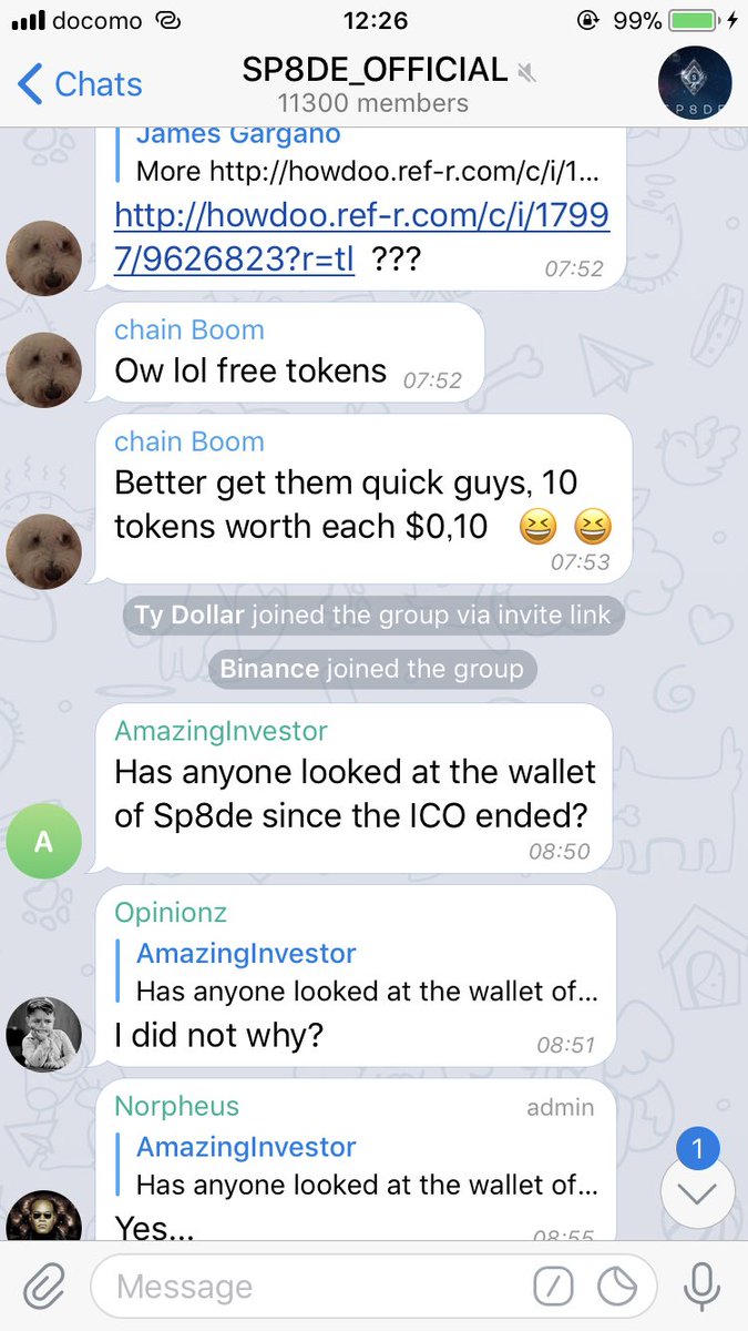 yusamanbou's tweet photo. SP8DEの公式TelegramにBinanceが参加した、、、、の??
#仮想通貨 #Binance #SP8DE #SPX
#IDEX https://t.co/8LjAJqiZ29