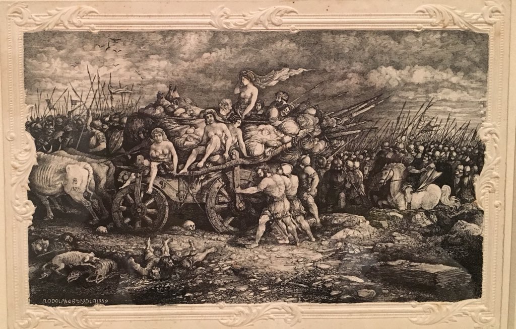 yankeelimner's tweet photo. The Gallic Chariot by Rodolphe#Bresdin 1857-1859 #penandink #embossedcard @the_clark #DrawntoGreatness #ThawCollection https://t.co/v8f9LN3jKh