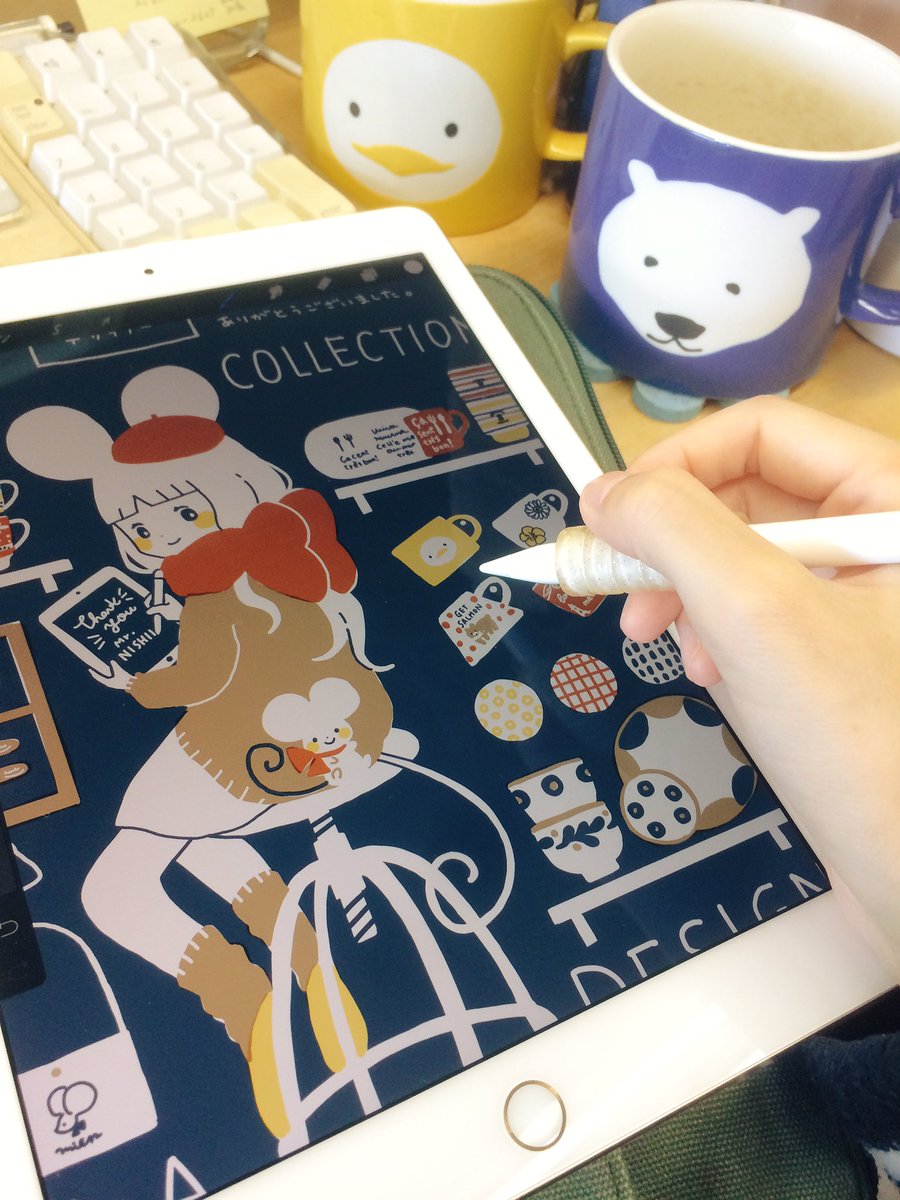 puffume's tweet photo. 新型iPadがApple Pencil対応になってお安く手に入れられると聞いて！デジタル派の私、正社員になりなかなかお絵かきする時間が作れなかったのですがiPadのおかげでお昼休みでも出張先のホテルでも絵が描けるようになりました、おすすめ #ipadpro #procreate https://t.co/tCv4aUrVK6