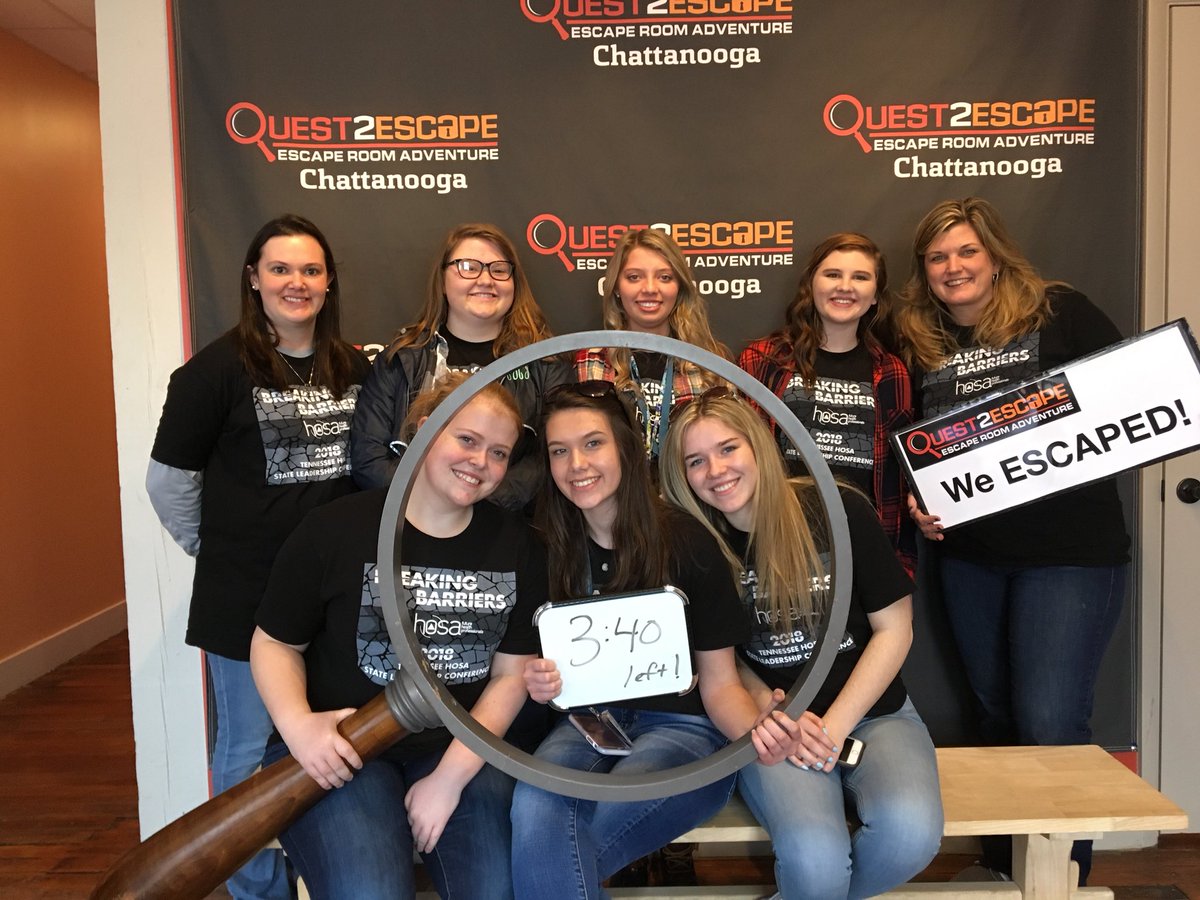 hosa_dchs's tweet photo. We finished out our last full day with an escape room, dinner, and a trip to Walnut Street Bridge to see the city! #TNHOSASLC18 @cwolfie2017 @PeggyDWright1 @Kimberhalliburt @WCDE_TN https://t.co/I1pFVVFIse
