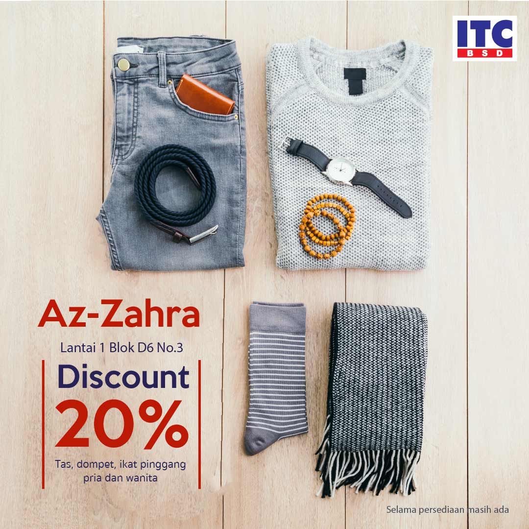 itcbsd_official's tweet photo. Akhir pekan lengkap kalau bisa belanja sekeluarga. Toko Az-Zahra di ITC BSD sedang adakan diskon 20% untuk produk pilihan fashion pria dan wanita. Tas, dompet dan ikat pinggang bisa kamu pantau langsung. Selengkapnya di https://t.co/4XPkV1sRJW

#Fashion #ITCGroup #ITCBSD #BSD https://t.co/eSKziSrQNk