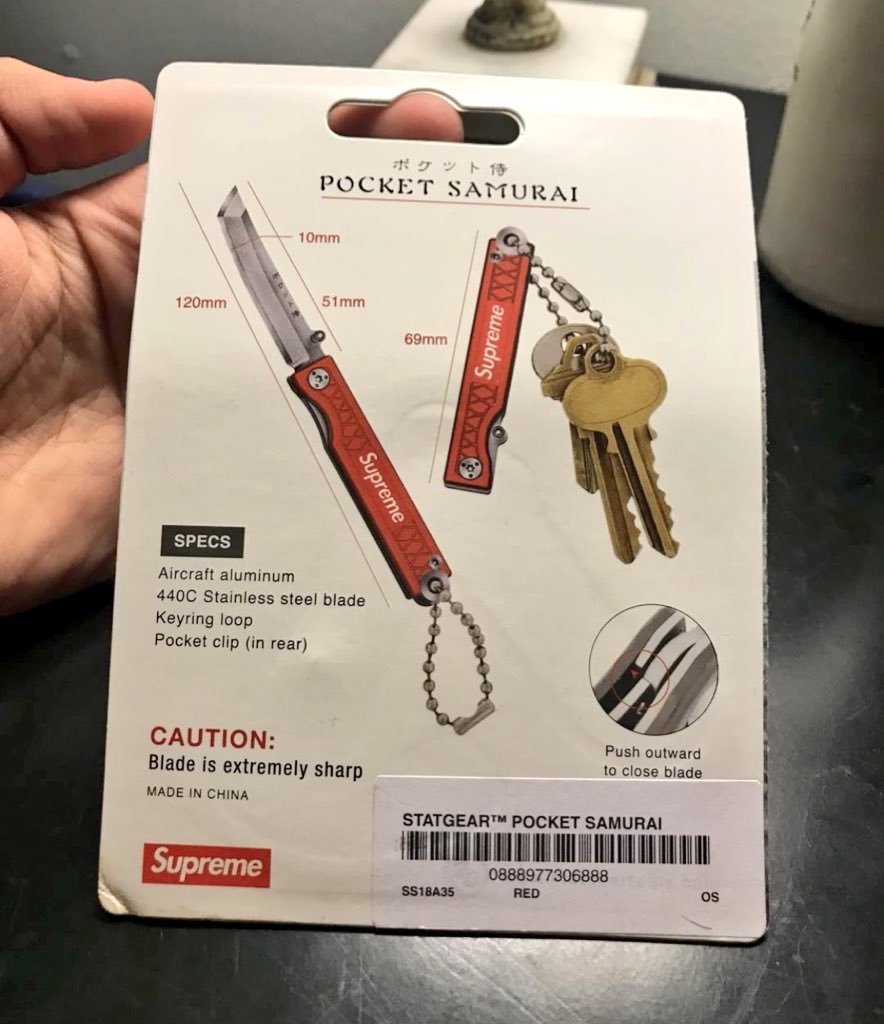 18SS新品Supreme®/StatGear™ Pocket Samurai赤 Spring/Summer 2018 Preview – Supreme
