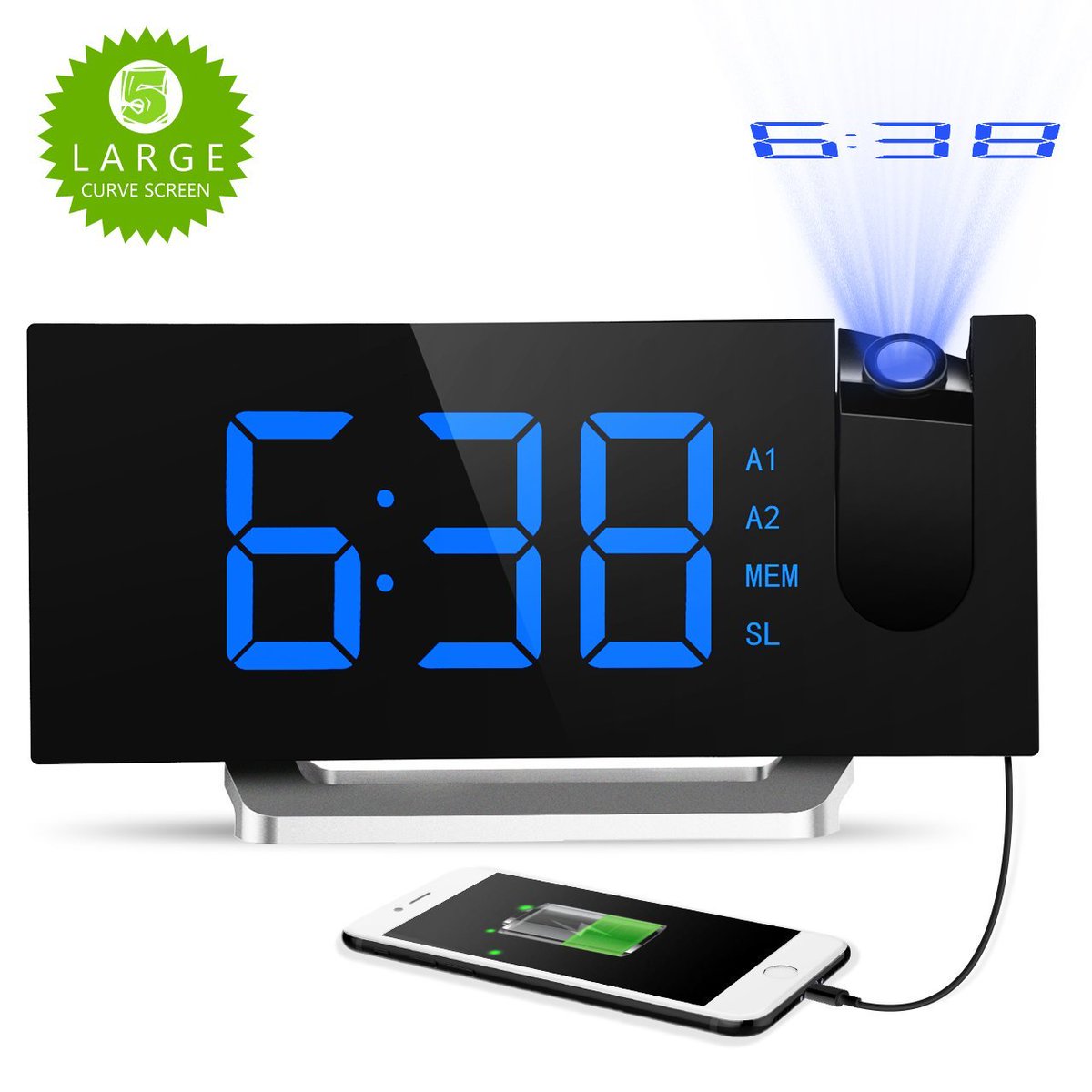 GR8ProWorkshop's tweet photo. 52% OFF #alarmclock #digital #projectionclock @amazon Digital Projection Clock, Atmoko FM Radio Alarm Clock with USB Charging Port, Dual Alarms, Snooze Function, [Curved-Screen] 5-inch Large LED Display with Dimmer,... https://t.co/pmuYKmnSsR https://t.co/NAIfHgTqUl