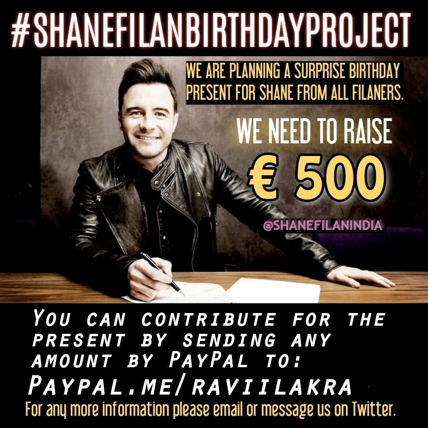 ShaneFilanIndia's tweet photo. Come join us!
Be a part of #ShaneFilanBirthdayProject! ๐๐๐
Message us for more details!
RT!โโโ https://t.co/k3mPKnJJmk